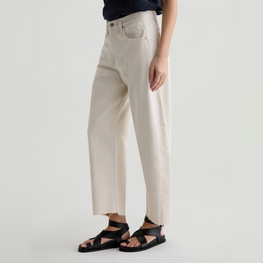 Ag Adriano Goldschmied Hattie Crop Jean High-Rise Barrel in Opal Stone size 27 - Picture 4 of 13